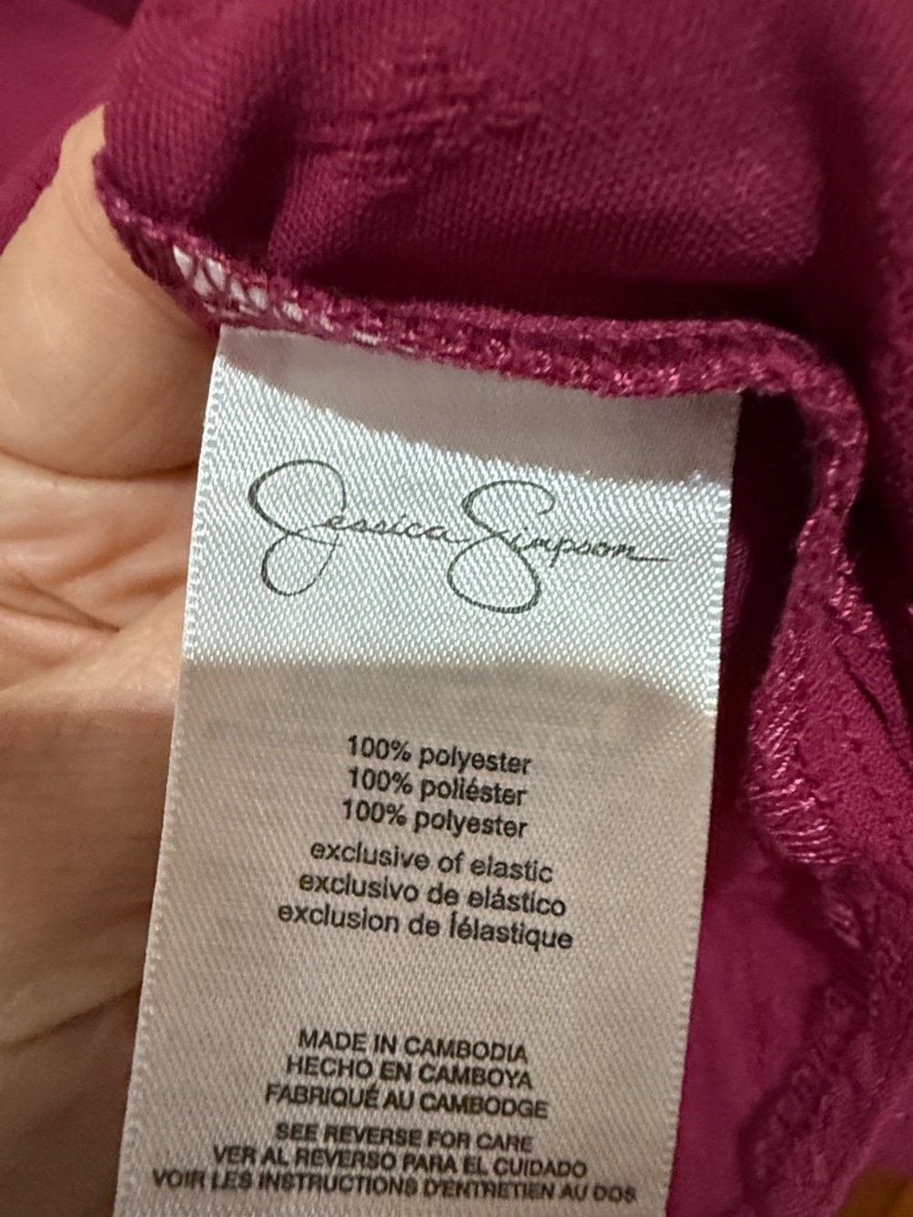 Jessica Simpson Raspberry Smocked-Yoke Blouse - Picture 5 of 5